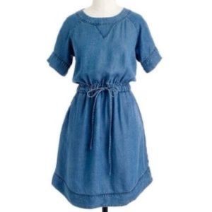 JCrew Chambray Drawstring Waist Dress Women’s Medium
